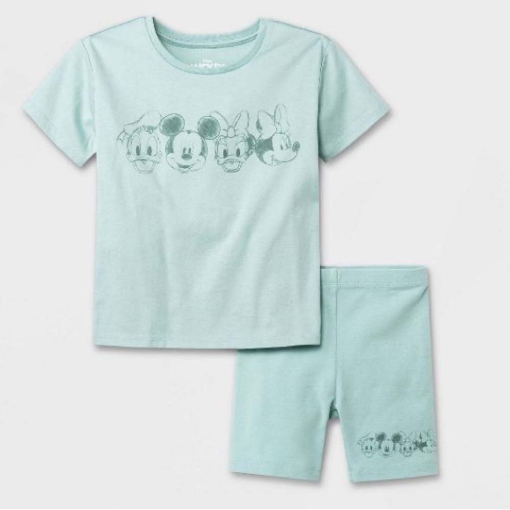 NWT Toddler Girls' 2pc Mickey Mouse & Friends Top and Bottom Set - Green 2T